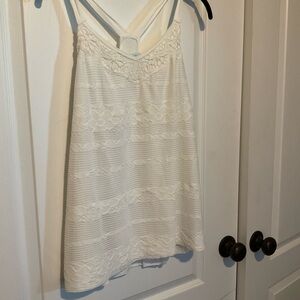 Maurices White Lace Racerback Tank Top